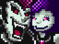 Pose with Badmella from the ending of No Heroes Allowed: No Puzzles Either!